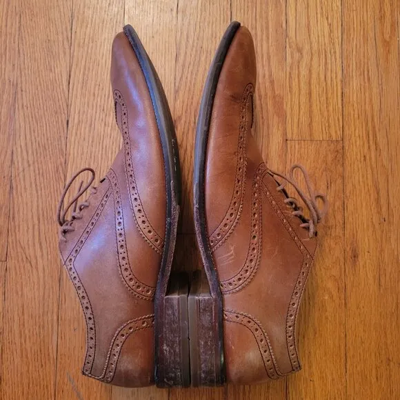 Cole Haan Air 12M Brown Leather Dress Shoes Wingtips Oxfords