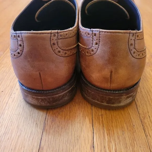 Cole Haan Air 12M Brown Leather Dress Shoes Wingtips Oxfords