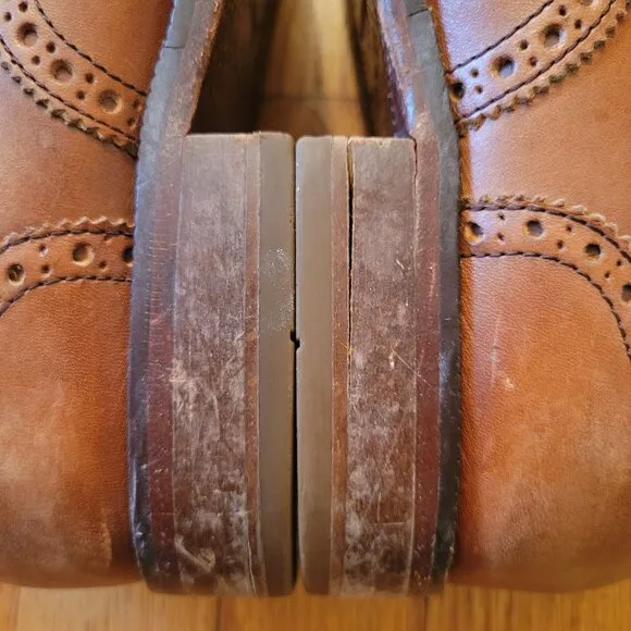 Cole Haan Air 12M Brown Leather Dress Shoes Wingtips Oxfords