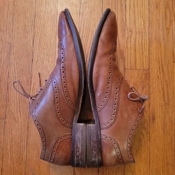 Cole Haan Air 12M Brown Leather Dress Shoes Wingtips Oxfords