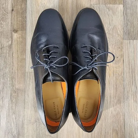 Cole Haan Carter‎ Grand Black Leather Derby Oxfords Men's 15 Lace Up Dress Shoes