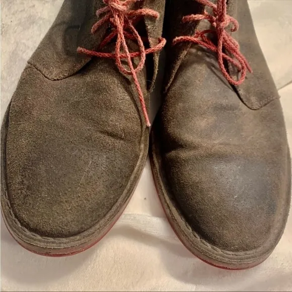 Cole Haan Dress Shoes Men Sz 8.5 Suede Leather Brown Suede Leather Lace-Up