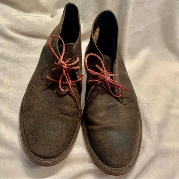 Cole Haan Dress Shoes Men Sz 8.5 Suede Leather Brown Suede Leather Lace-Up