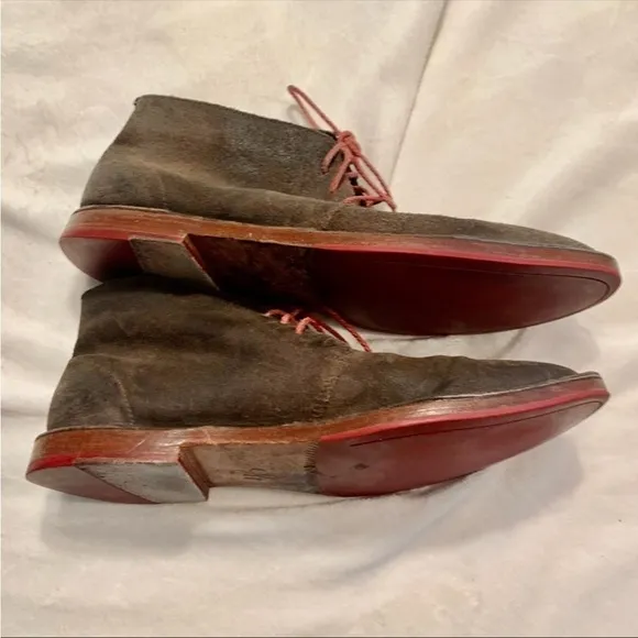 Cole Haan Dress Shoes Men Sz 8.5 Suede Leather Brown Suede Leather Lace-Up