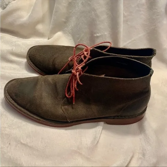 Cole Haan Dress Shoes Men Sz 8.5 Suede Leather Brown Suede Leather Lace-Up
