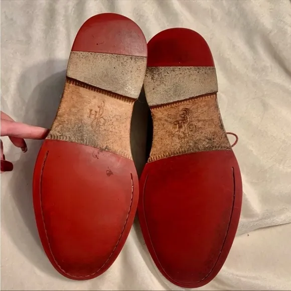 Cole Haan Dress Shoes Men Sz 8.5 Suede Leather Brown Suede Leather Lace-Up