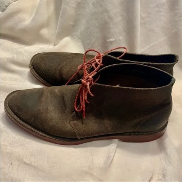 Cole Haan Dress Shoes Men Sz 8.5 Suede Leather Brown Suede Leather Lace-Up