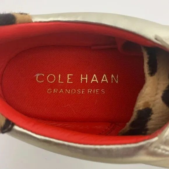 Cole Haan Gold Leather Funky Street Comfy Tennis Shoes size 7.5