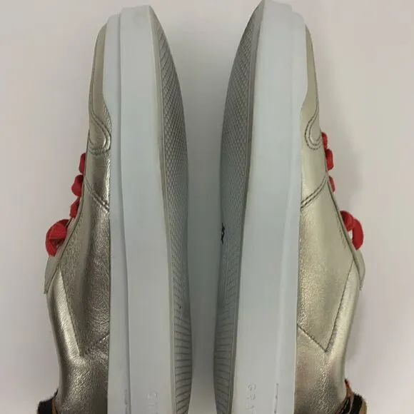 Cole Haan Gold Leather Funky Street Comfy Tennis Shoes size 7.5
