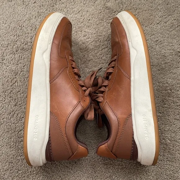 Cole Haan Grand 360 Men’s Crossover Leather Sneaker Shoe 9 British Tan/Ivory