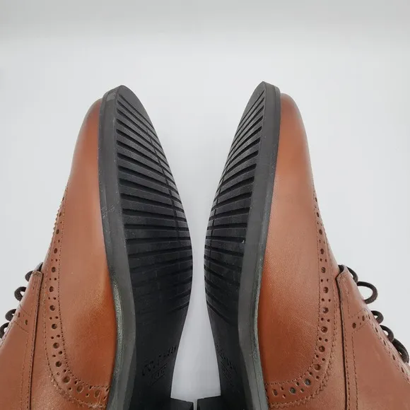 Cole Haan Grand  Shoes Mens 13 M British Tan Dress Wingtip Oxford C37330 NEW