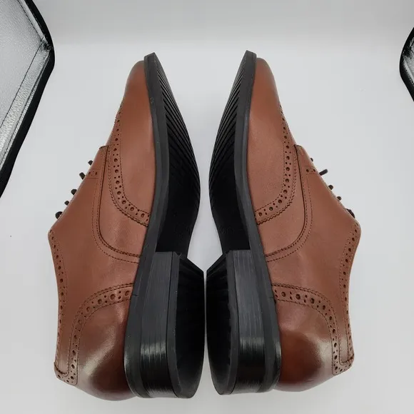 Cole Haan Grand  Shoes Mens 13 M British Tan Dress Wingtip Oxford C37330 NEW
