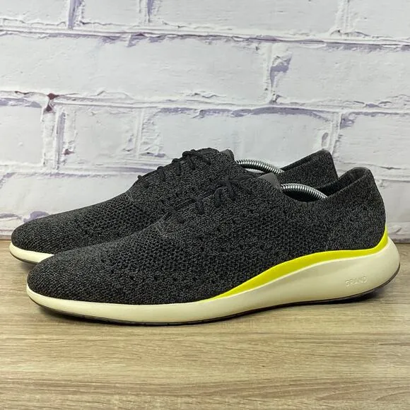 Cole Haan Grand Troy Gray Oxford Shoes Men's 12 Stitchlite Knit Dress Sneakers