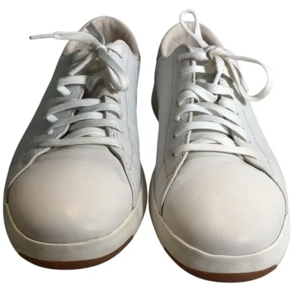 Cole Haan GrandPro Tennis Minimalist Leather Sneaker 10 Lace Up Low Optic White