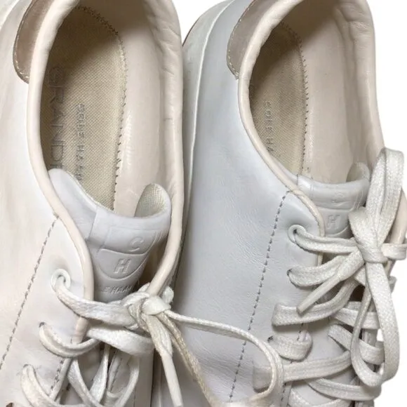 Cole Haan GrandPro Tennis Minimalist Leather Sneaker 10 Lace Up Low Optic White