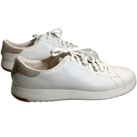Cole Haan GrandPro Tennis Minimalist Leather Sneaker 10 Lace Up Low Optic White