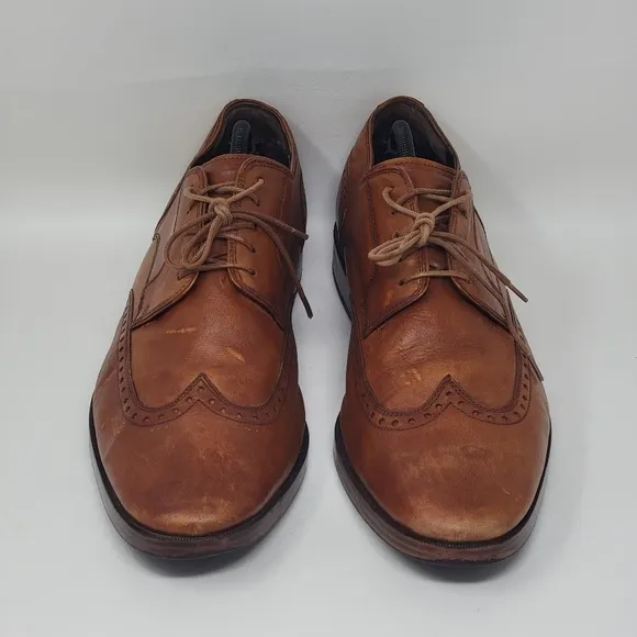 COLE HAAN Jay Grand OS Dress Shoes Brown Leather Wingtip C33775 Men's Size 11.5M