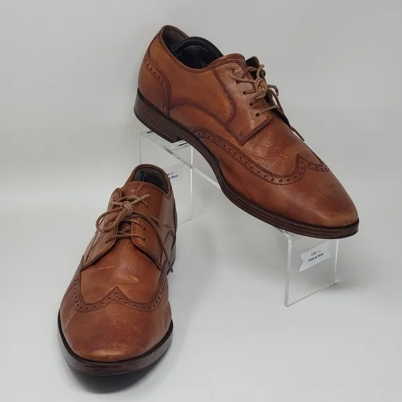 COLE HAAN Jay Grand OS Dress Shoes Brown Leather Wingtip C33775 Men's Size 11.5M