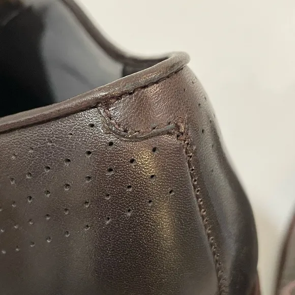Cole Haan Leather Perforated Laceup Hard Bottom Mens Dress Shoes