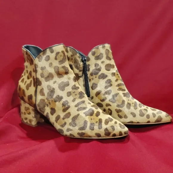 Cole Haan leopard print calf skin side zip Chelsea boot