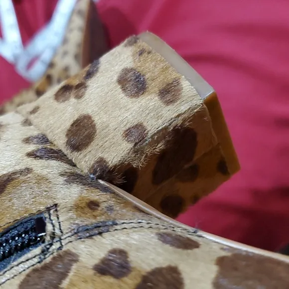 Cole Haan leopard print calf skin side zip Chelsea boot