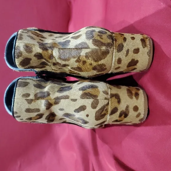 Cole Haan leopard print calf skin side zip Chelsea boot