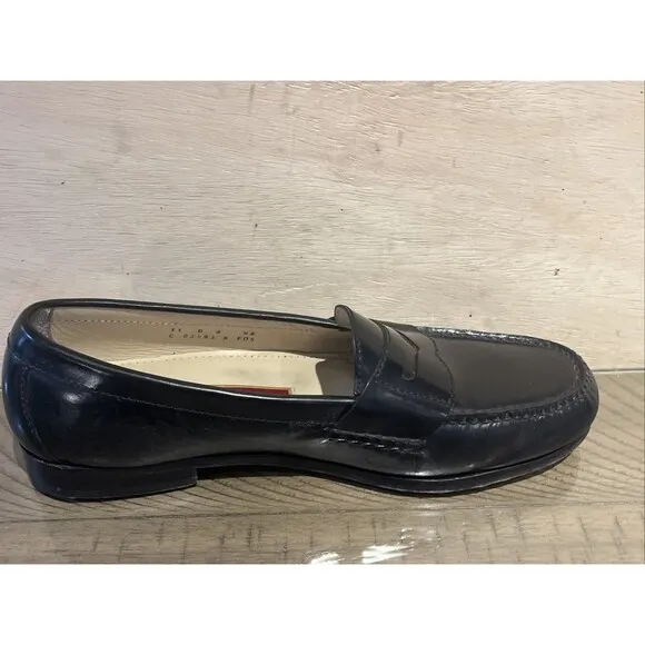 Cole Haan Loafer Shoe leather Black Mens Size 11 D Slip on Pinch Penny 03503