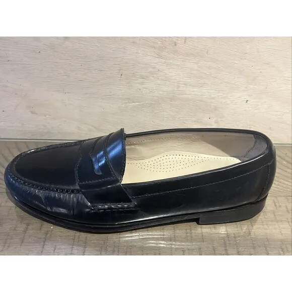 Cole Haan Loafer Shoe leather Black Mens Size 11 D Slip on Pinch Penny 03503