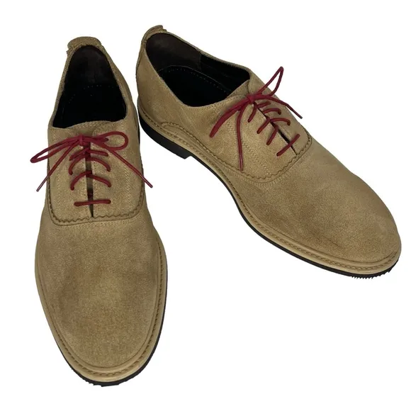 Cole Haan Men's Tan Beige Suede Oxford Nike Air Sole Casual Dress Shoes Size 11M