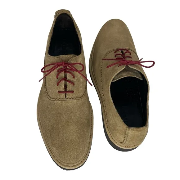 Cole Haan Men's Tan Beige Suede Oxford Nike Air Sole Casual Dress Shoes Size 11M