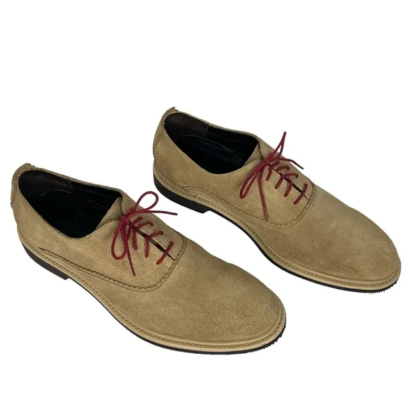 Cole Haan Men's Tan Beige Suede Oxford Nike Air Sole Casual Dress Shoes Size 11M