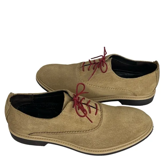 Cole Haan Men's Tan Beige Suede Oxford Nike Air Sole Casual Dress Shoes Size 11M