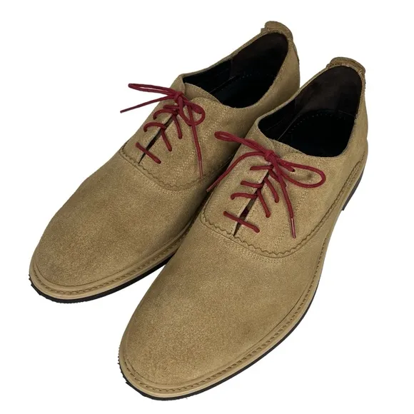 Cole Haan Men's Tan Beige Suede Oxford Nike Air Sole Casual Dress Shoes Size 11M