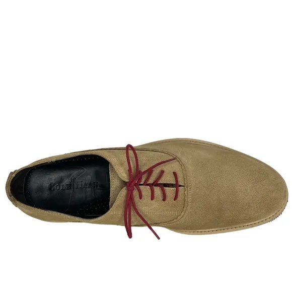 Cole Haan Men's Tan Beige Suede Oxford Nike Air Sole Casual Dress Shoes Size 11M