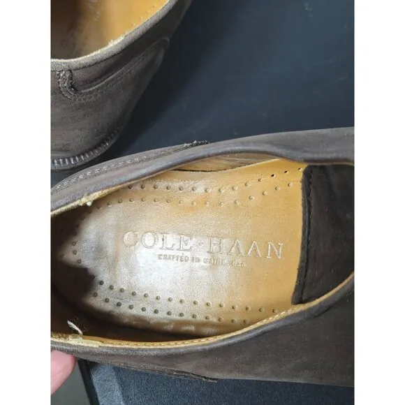 Cole Haan Mens Vibram Gumlite Brown Oxford Shoes Size 11.5 Grandpa Church Career
