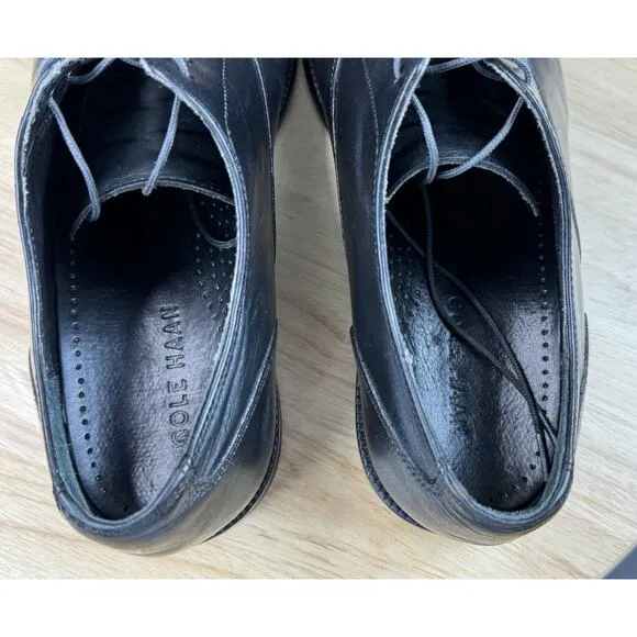 Cole Haan Mens Willams C12202 Black Leather Cap Toe Oxford Dress Shoes Size 9.5M