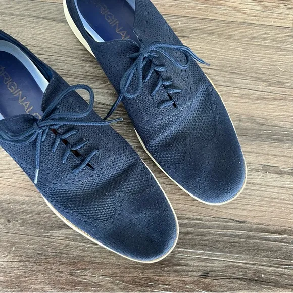 Cole Haan Shoes Men's 13 Navy Blue Stitchlite OriginalGrand Wingtip Oxfords