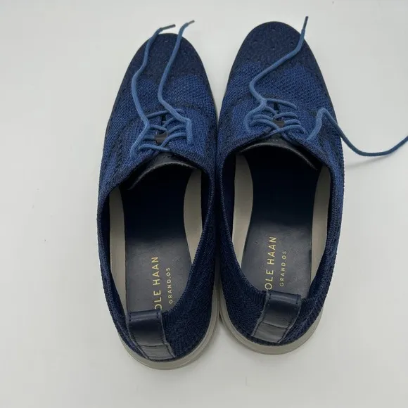 Cole Haan Shoes Mens Sz 11.5 Grand OS Blue Knit Wingtip Oxford Dress Sneakers