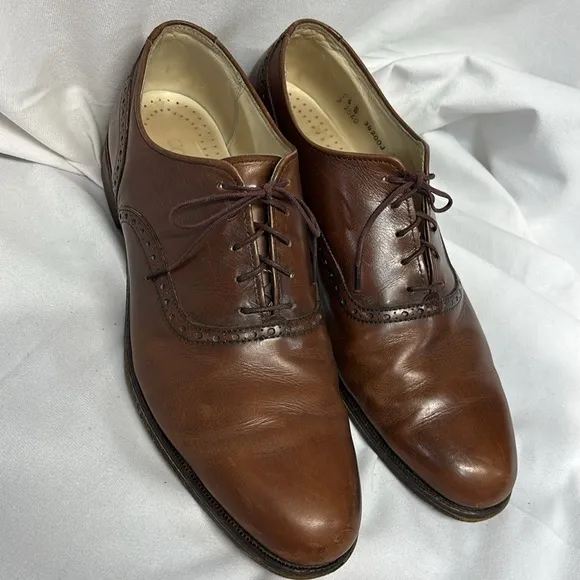 Cole Haan vintage Traditionals Cognac Leather Saddle Shoes size 9 1/2