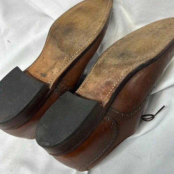 Cole Haan vintage Traditionals Cognac Leather Saddle Shoes size 9 1/2