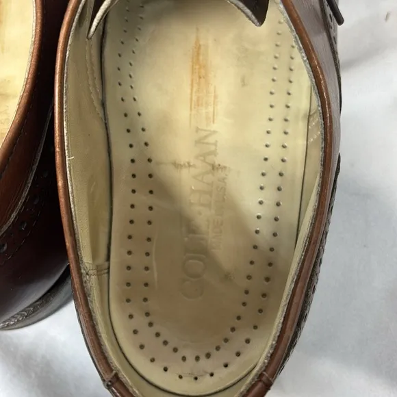 Cole Haan vintage Traditionals Cognac Leather Saddle Shoes size 9 1/2