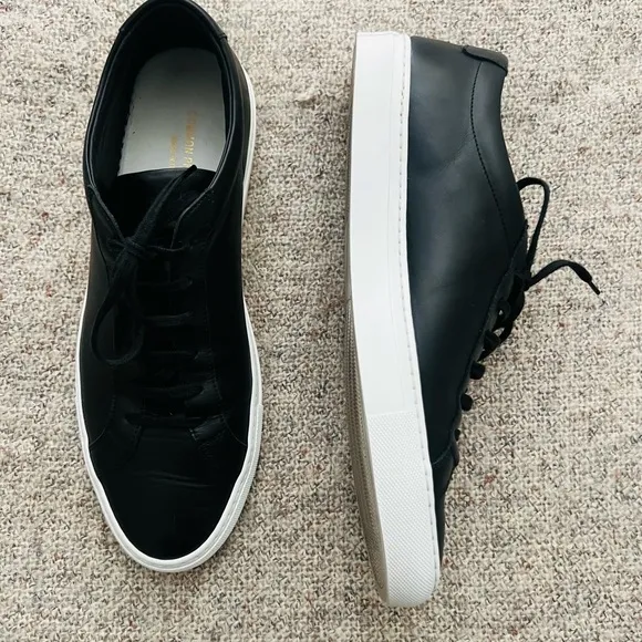 Common Projects Black Sneakers Minimalist Design - Size 11