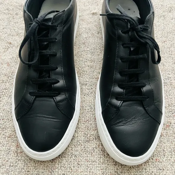 Common Projects Black Sneakers Minimalist Design - Size 11