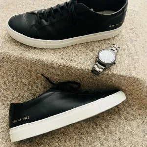 Common Projects Black Sneakers Minimalist Design - Size 11