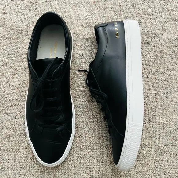 Common Projects Black Sneakers Minimalist Design - Size 11