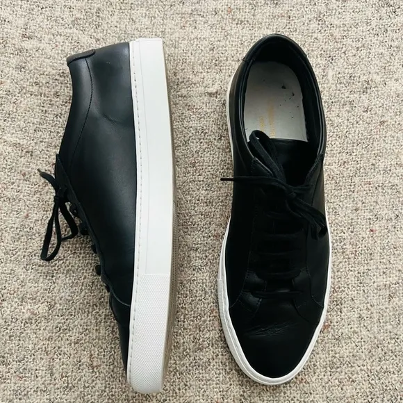 Common Projects Black Sneakers Minimalist Design - Size 11