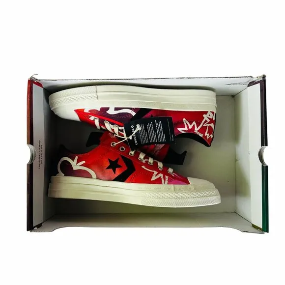 🤩Converse 10.5 Womens Shoes x Liverpool FC Star Player 76 OX Red Beige A07257C