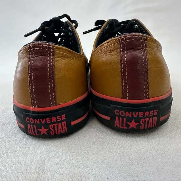Converse All Stars Men's Brown and Black Leather Low Top Sneakers 8.5