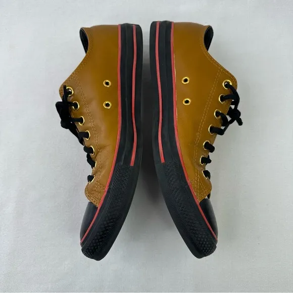 Converse All Stars Men's Brown and Black Leather Low Top Sneakers 8.5