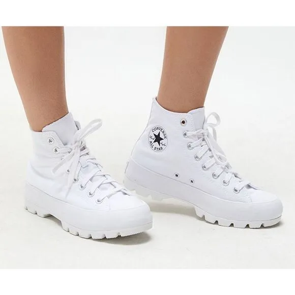 CONVERSE Chuck Taylor All Star Lugged High Top white platform shoes sneakers sz8